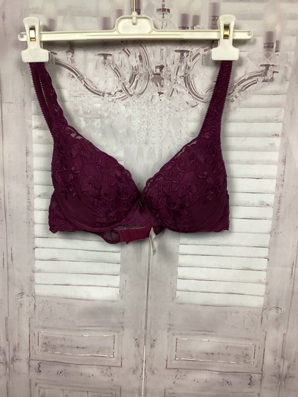 Victoria's Secret Bra Red Burgundy Lace 36C